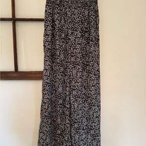 Floral Black and White Women's Wide Leg High Waist Pants Boutique